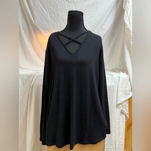 Lane Bryant Black Criss-Cross sweater